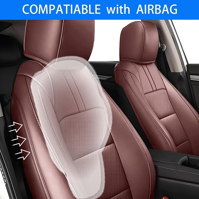 Faux Leather Seat Covers for Honda Civic — Full Set — Burgundy