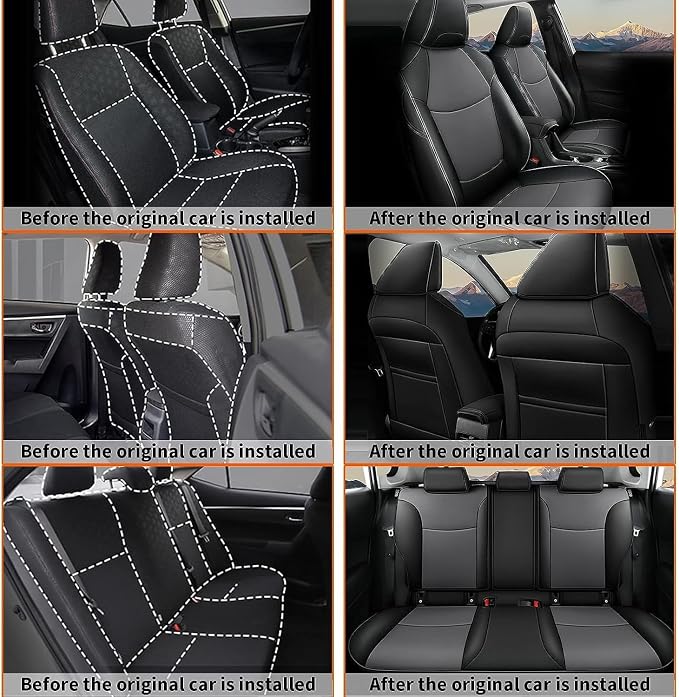 Faux Leather Seat Covers for Toyota Corolla Cross — Full Set — Black / Gray
