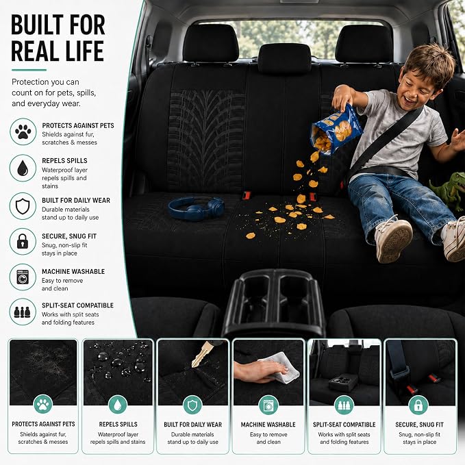 Universal Seat Covers — Full Set — Black