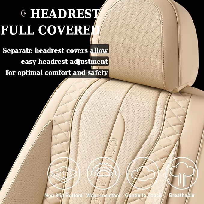 Universal Seat Covers — Front Seat — Beige