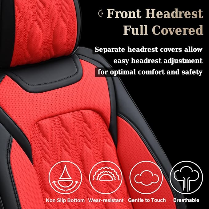 Universal Seat Covers — Full Set — Red