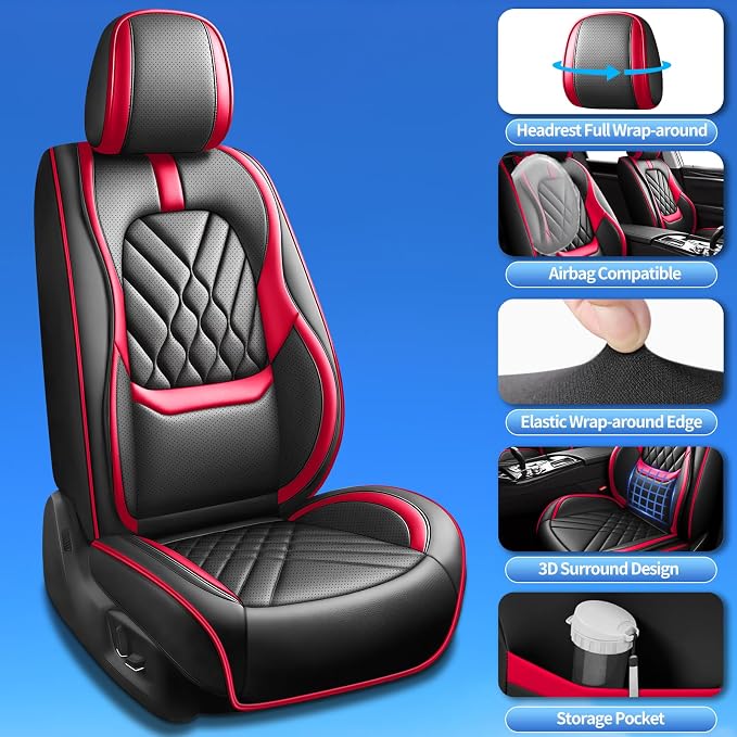 Seat Covers for Nissan Maxima — Full Set — Red