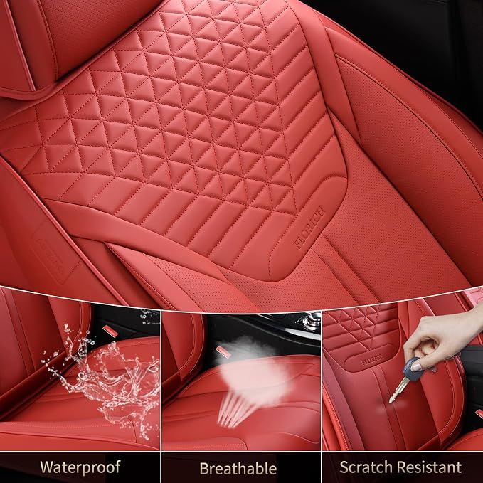 Universal Seat Covers — Full Set — Red