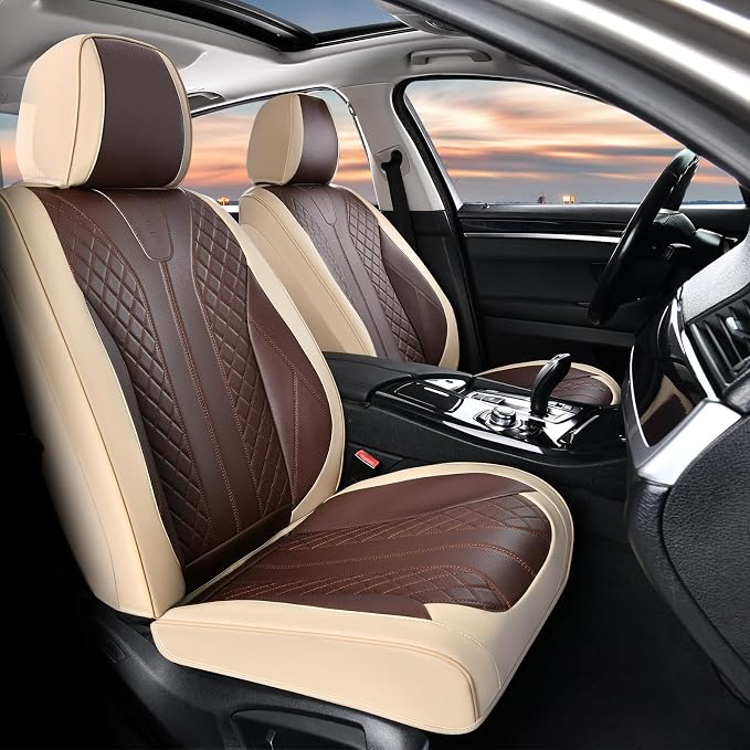 Universal Seat Covers — Full Set — Beige / Coffee