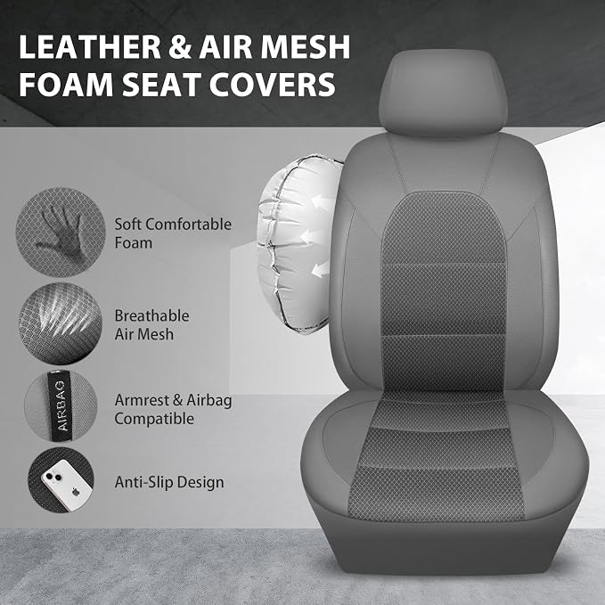 Universal Seat Covers — Full Set — Gray