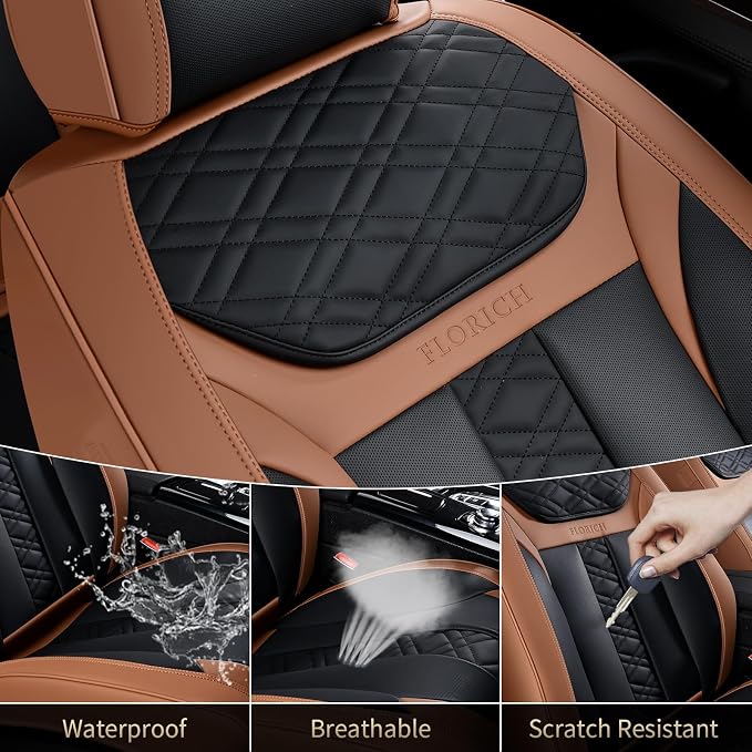 Universal Seat Covers — Full Set — Brown