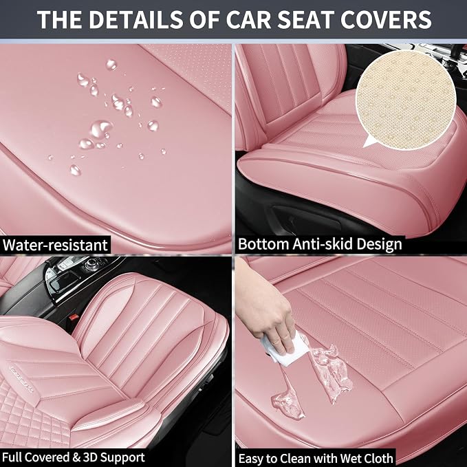 Seat Covers for Multiple Vehicles — Full Set — Pink
