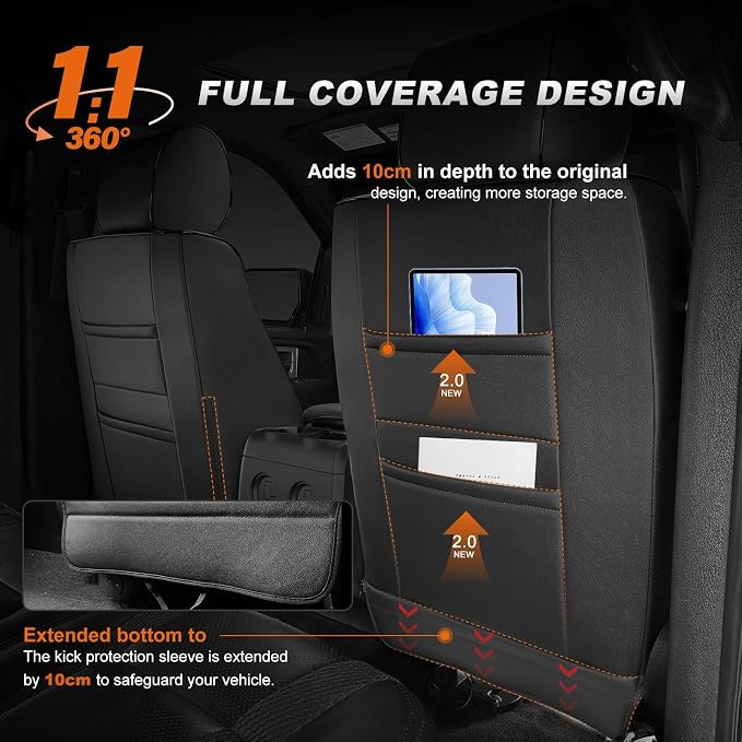 Faux Leather Seat Covers for Toyota RAV4 — Full Set — Black / Gray