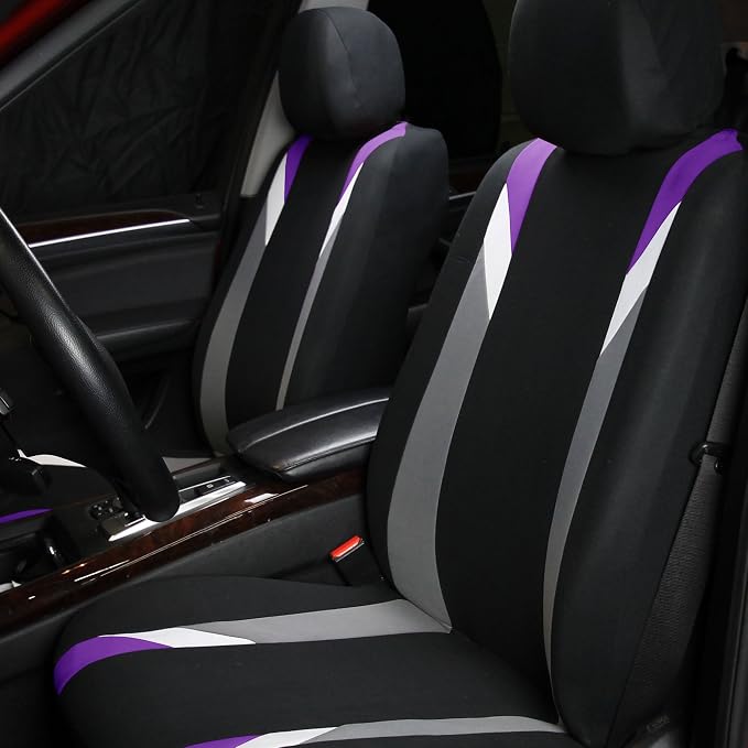 Universal Fabric Seat Covers — Front Seat — Purple