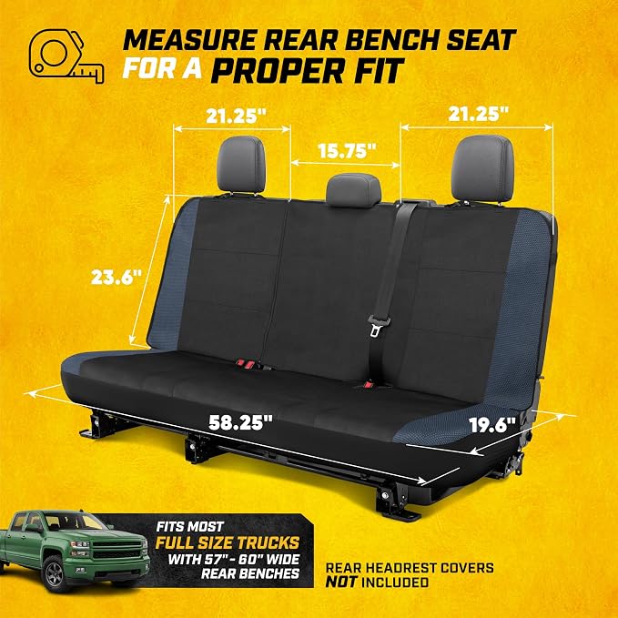 Fabric Seat Covers for Multiple Vehicles — Full Set — Blue