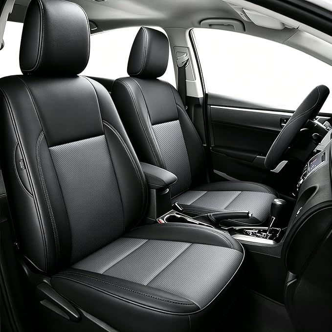Faux Leather Seat Covers for Toyota Corolla — Full Set — Black / Gray