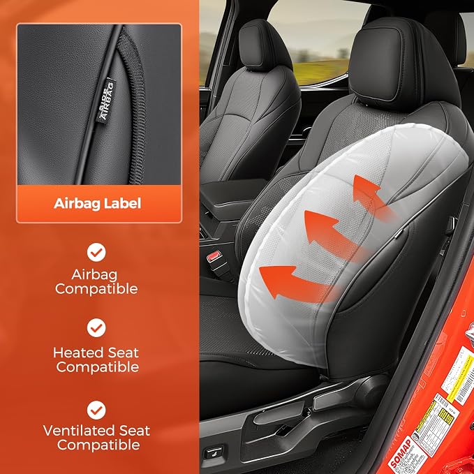 Faux Leather Seat Covers for Toyota Tacoma — Front Seat — Black