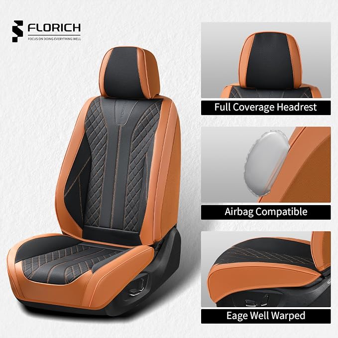 Universal Seat Covers — Full Set — Brown / Black