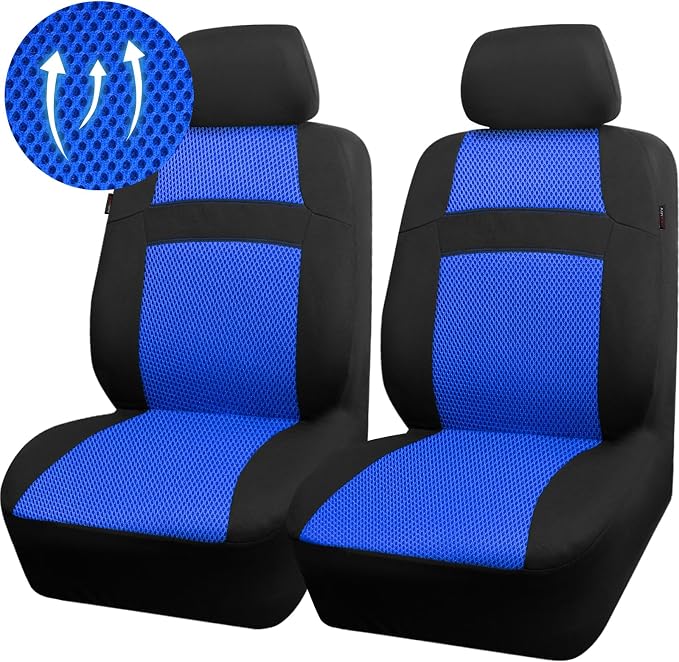 Universal Fabric Seat Covers — Front Seat — Black / Blue