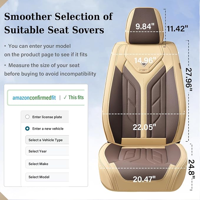 Universal Seat Covers — Front Seat — Beige / Coffee