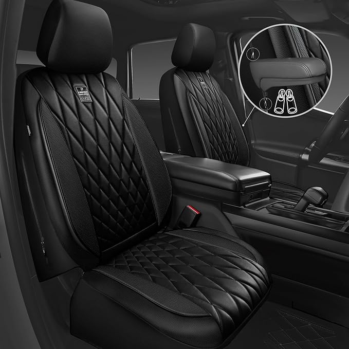 Universal Faux Leather Seat Covers — Full Set — Black