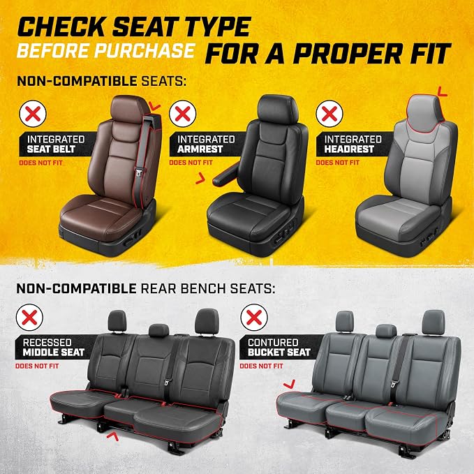 Seat Covers for Multiple Vehicles — Full Set — Gray
