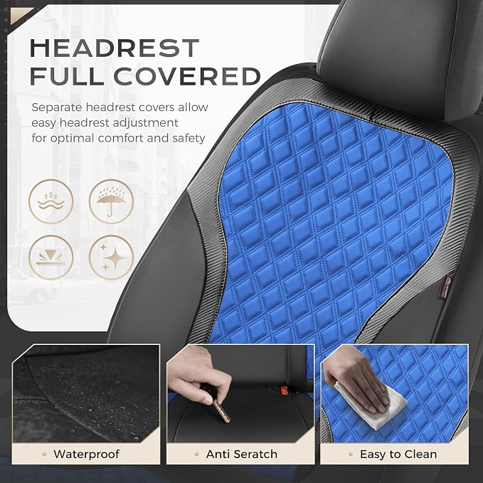 Universal Seat Covers — Front Seat — Black / Blue