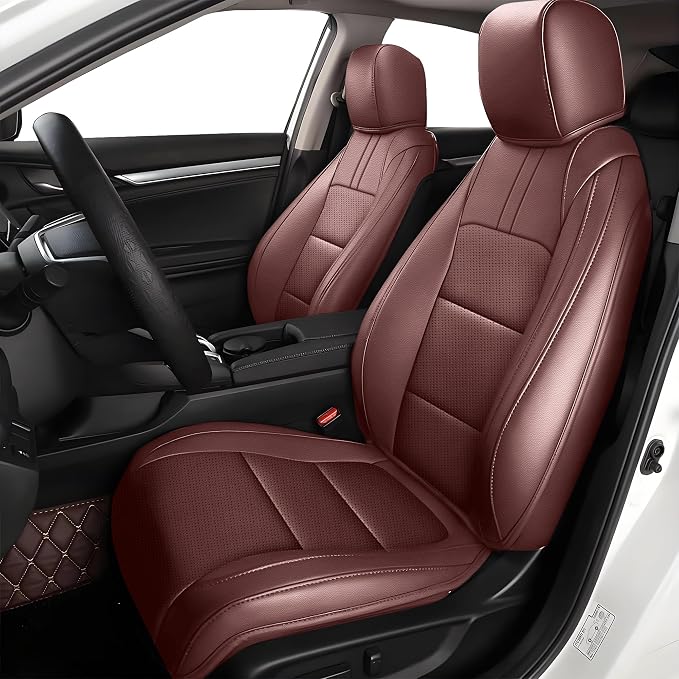Faux Leather Seat Covers for Honda Civic — Full Set — Burgundy