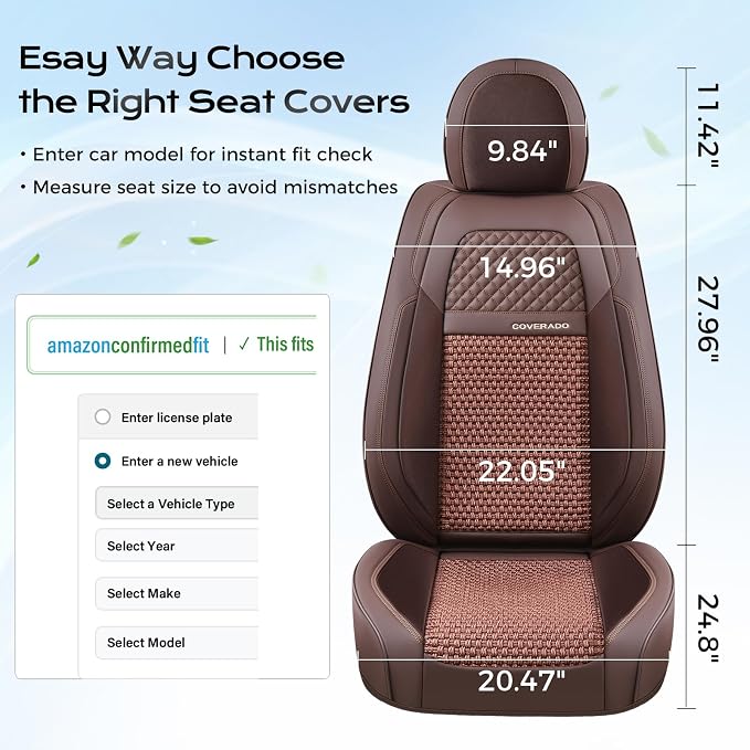 Universal Seat Covers — Full Set — Brown