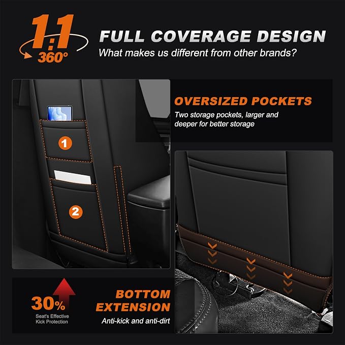 Faux Leather Seat Covers for Toyota RAV4 — Full Set — Black