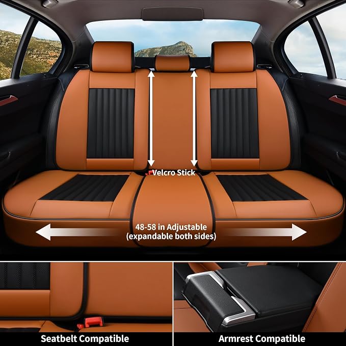 Universal Seat Covers — Full Set — Brown / Black