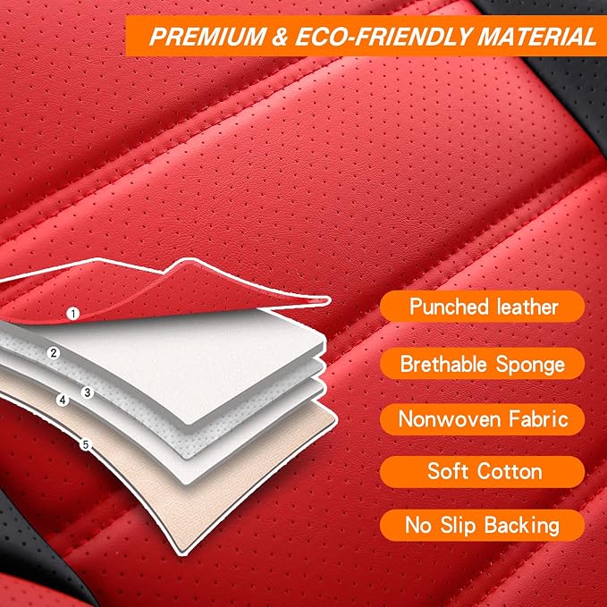Universal Seat Covers — Front Seat — Red