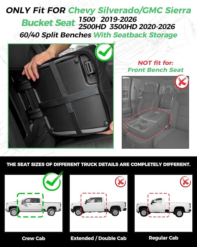 Faux Leather Seat Covers for Chevrolet Silverado / GMC Sierra
