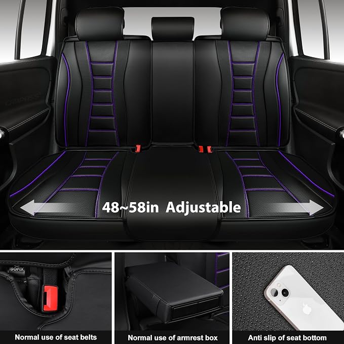Universal Seat Covers — Full Set — Purple / Black