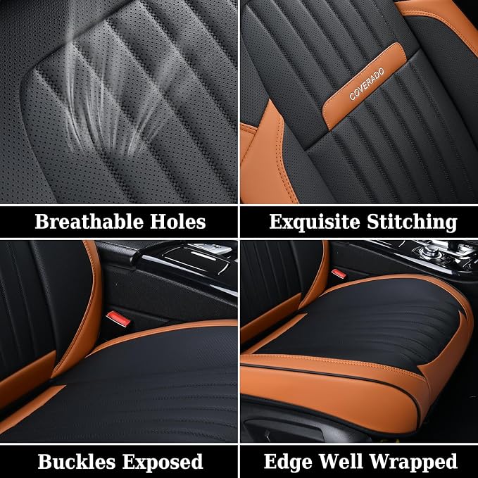 Universal Seat Covers — Full Set — Brown / Black
