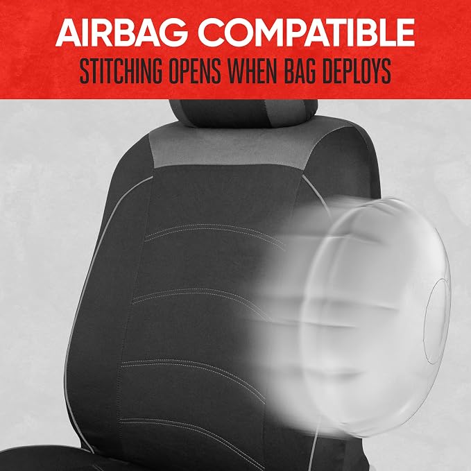 Fabric Car Seat Covers — Front Seat — Black