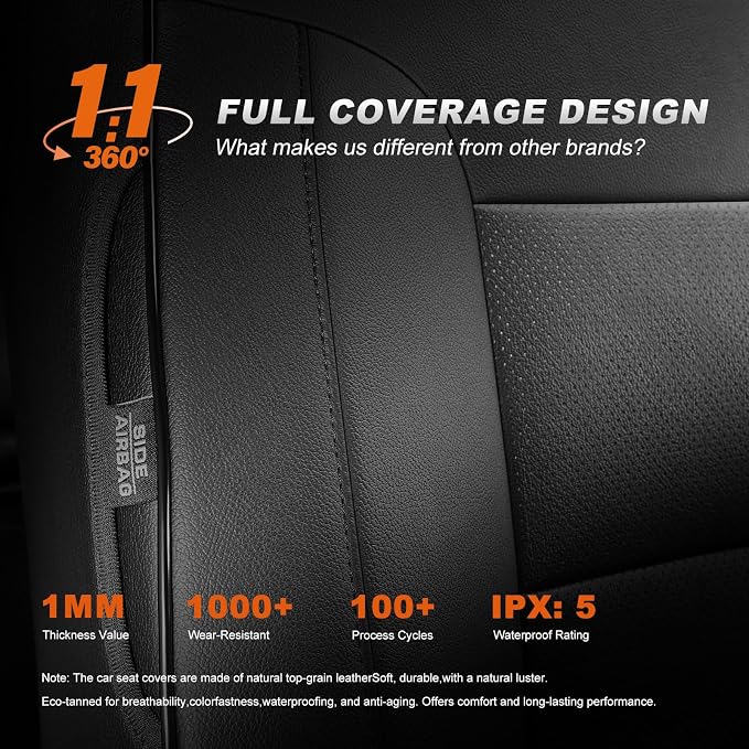 Faux Leather Seat Covers for Chevrolet Silverado / GMC Sierra — Full Set — Black