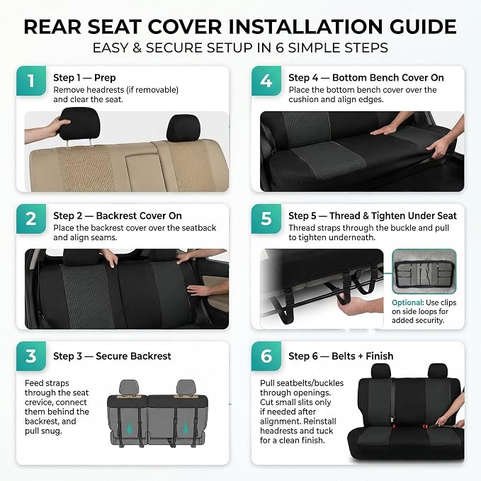 Universal Fabric Seat Covers — Front Seat — Black