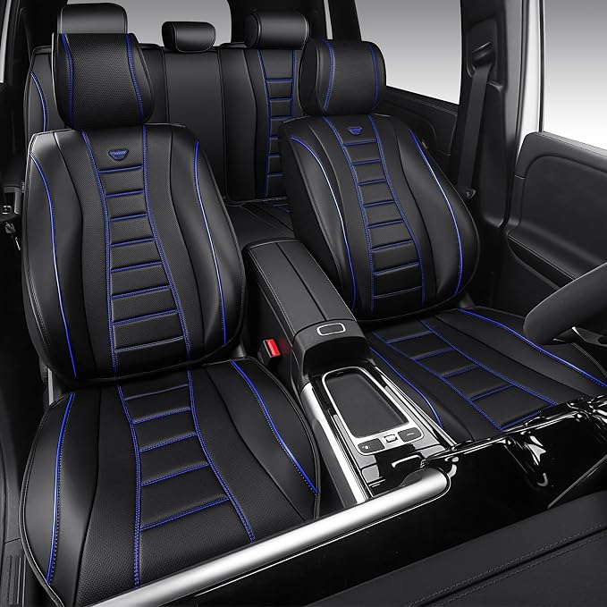 Universal Seat Covers — Full Set — Black / Blue