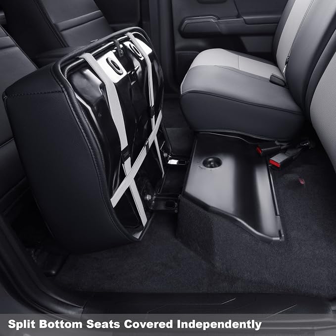 Faux Leather Seat Covers for Toyota Tacoma — Black / Gray