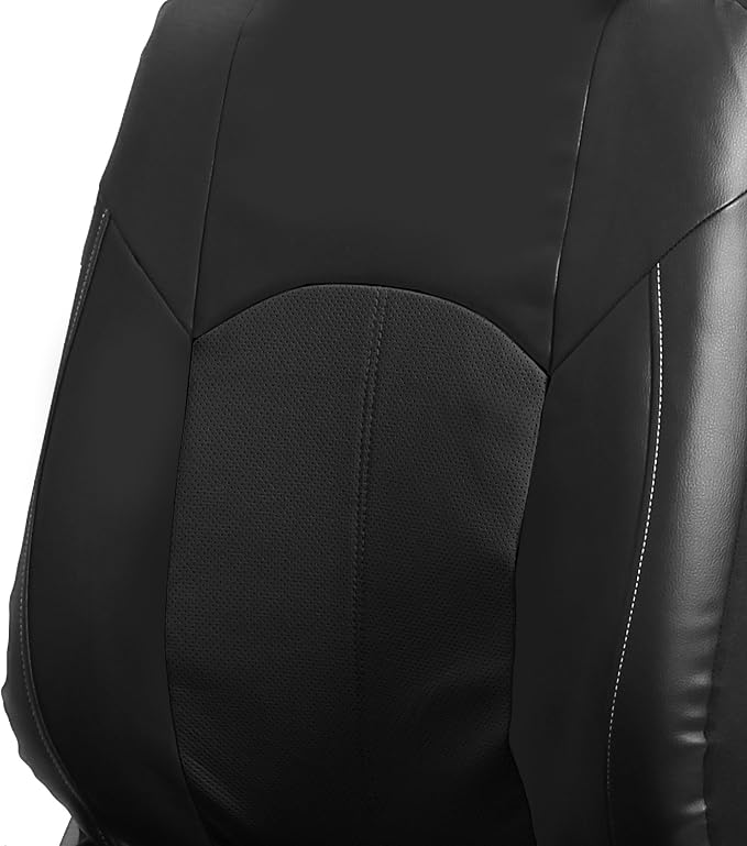 Universal Faux Leather Seat Covers — Front Seat — Black
