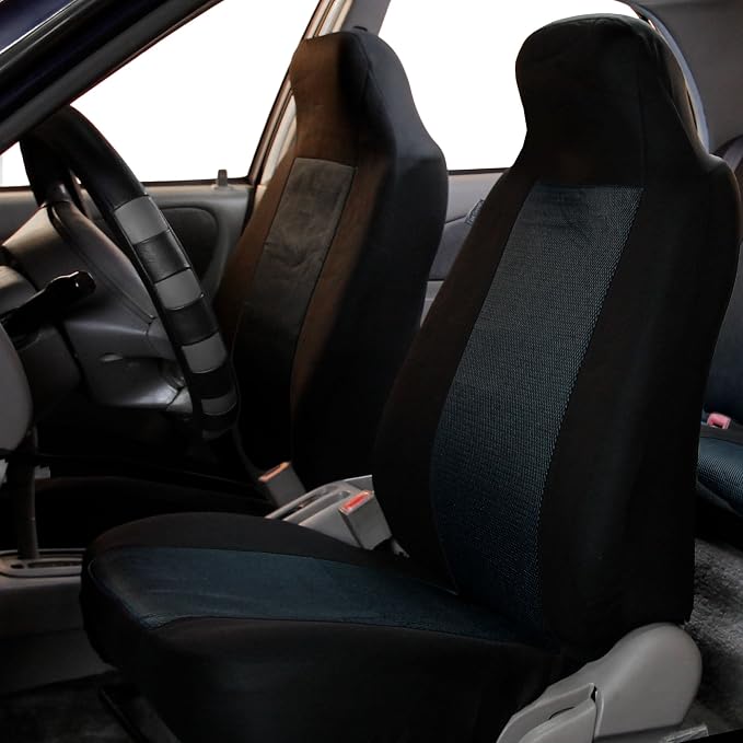Universal Fabric Seat Covers — Front Seat — Black
