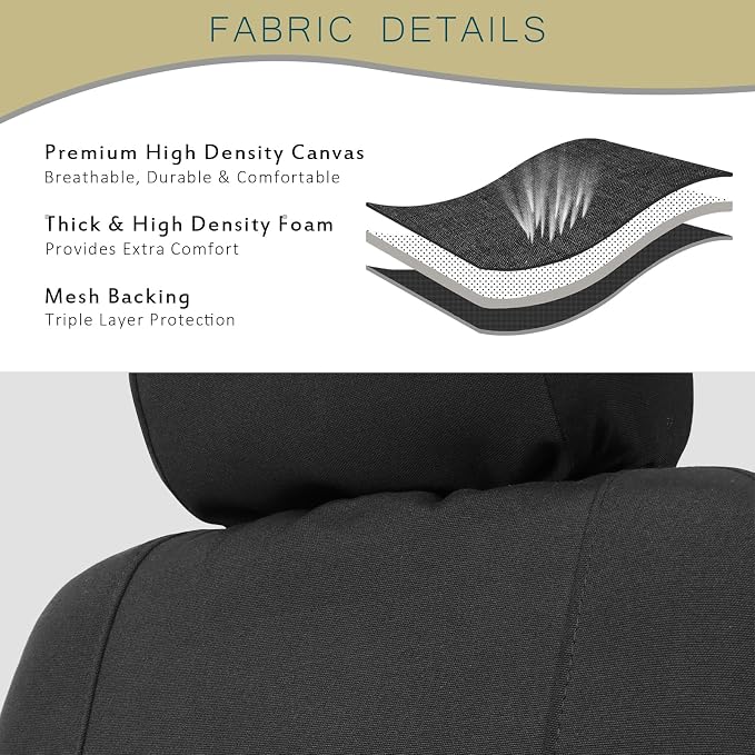 Universal Seat Covers — Front Seat — Black