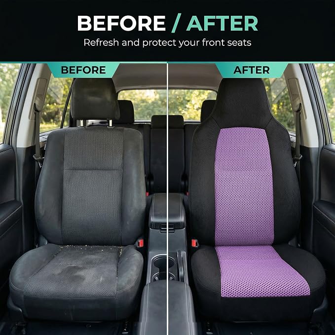 Universal Fabric Seat Covers — Front Seat — Purple