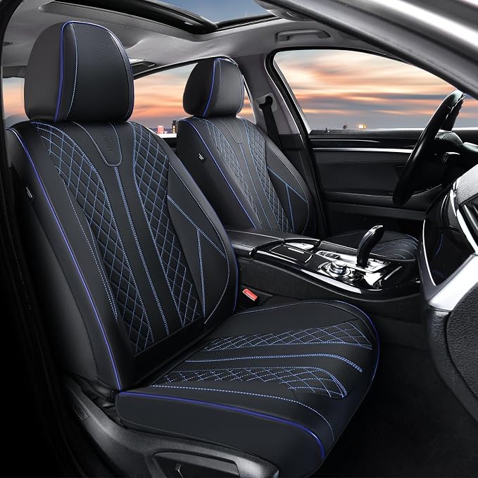Universal Seat Covers — Front Seat — Black / Blue