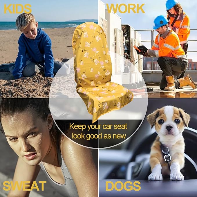 Car Seat Covers — Front Seat — Yellow