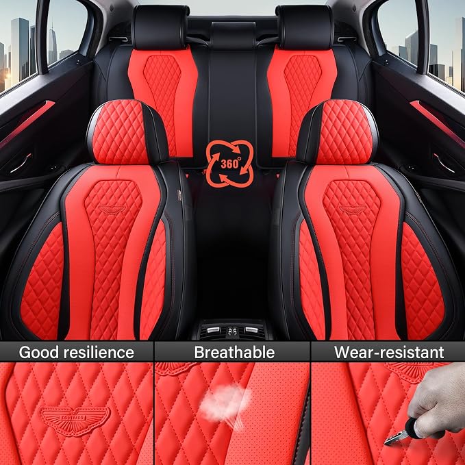 Universal Seat Covers — Full Set — Red