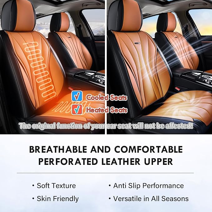 Universal Seat Covers — Front Seat — Black / Brown