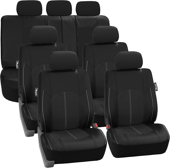 Universal Faux Leather Seat Covers — Black