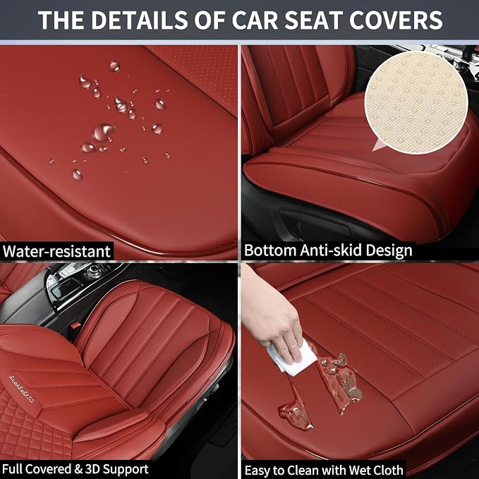 Universal Seat Covers — Front Seat — Red