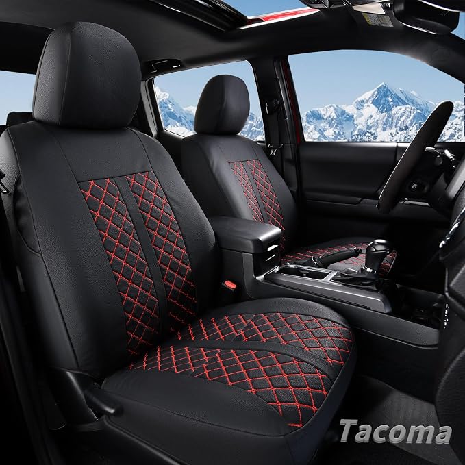 Seat Covers for Toyota Tacoma — Full Set — Black / Red