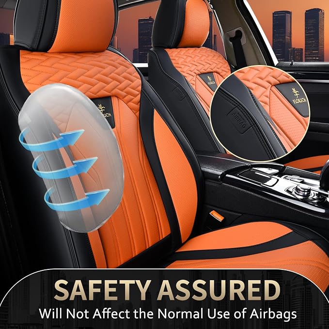 Universal Seat Covers — Front Seat — Black / Orange