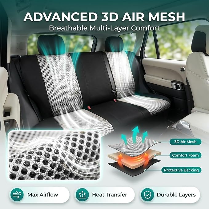 Universal Fabric Seat Covers — Front Seat — Gray