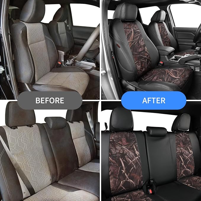 Faux Leather Seat Covers for Toyota Tacoma — Full Set — Black