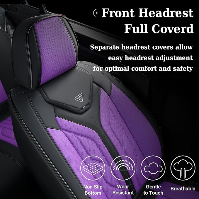 Universal Seat Covers — Front Seat — Black / Purple